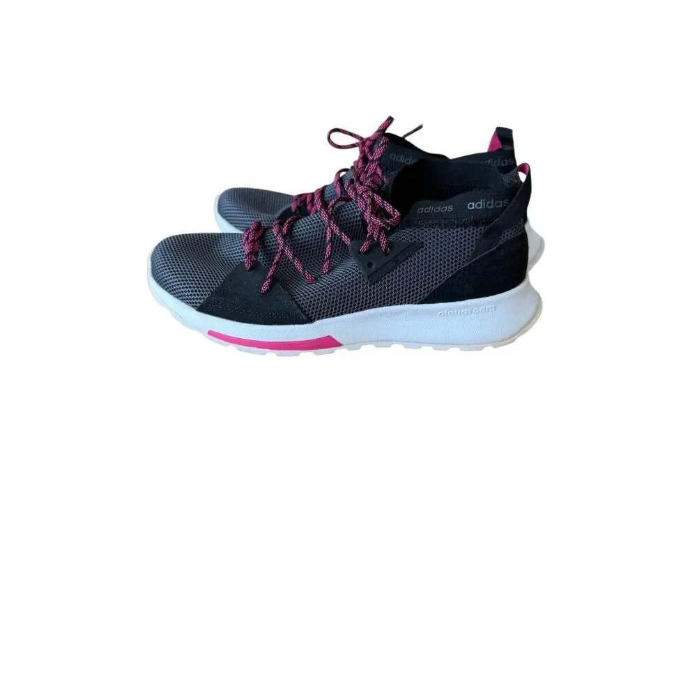 Adidas Womens Black Pink Quesa Cloudfoam Ortholite Running Sneakers Size 8.5